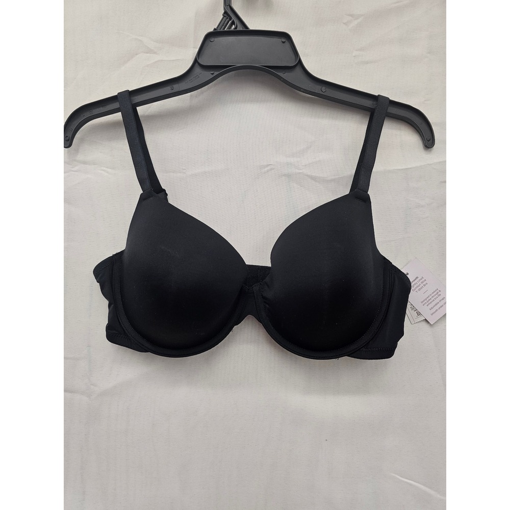 Auden Womens Lightly Lined Demi T-Shirt Bra Black Underwire 36D‎ 023120325